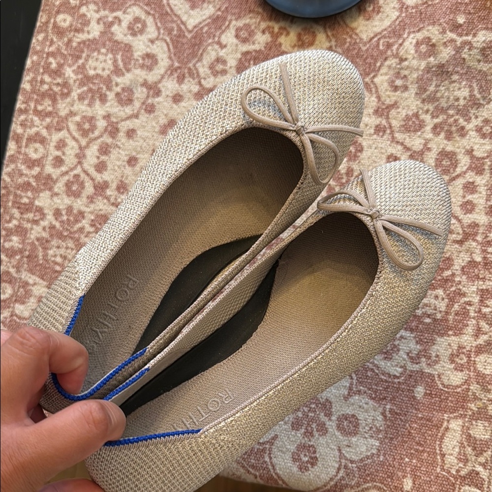 Rothy's Cream Flats with Bow Detail